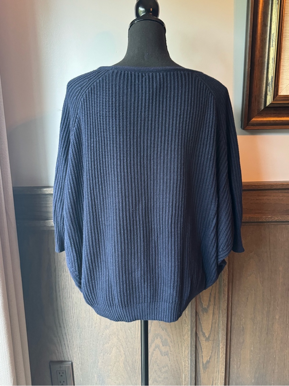 Chicos Classic Navy Ribbed Knit Women's Sweater - Picture 4 of 8